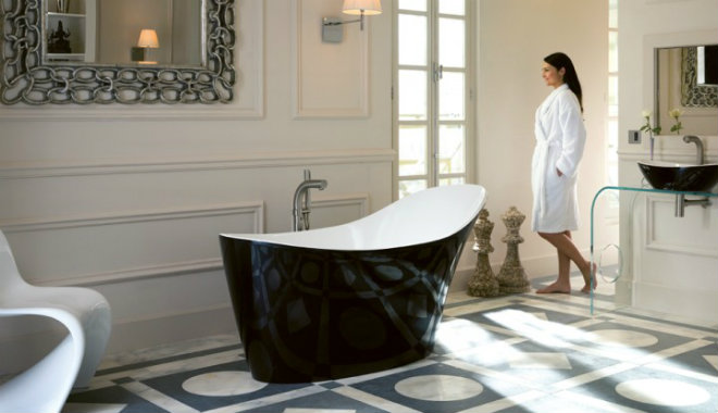 Victoria & Albert Amalfi freistehende Badewanne 1640x800 mm schwarz