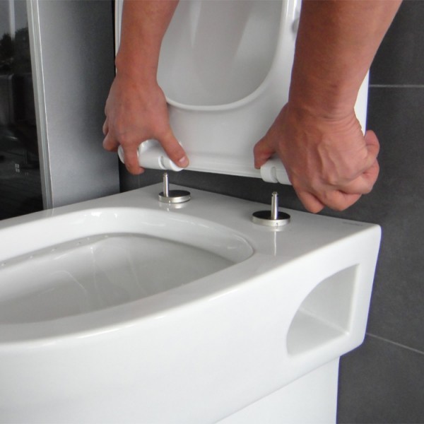 Neuesbad 4000 Wand-Tiefspül-WC Nanobeschichtung WC-Sitz mit Absenkautomatik weiß