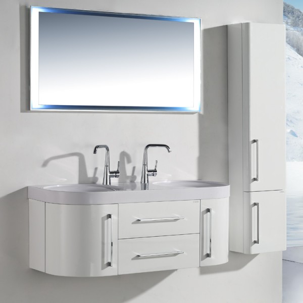 Neuesbad 3000 Badmöbelset mit Waschtisch, Unterschrank und Spiegel Breite 120 cm