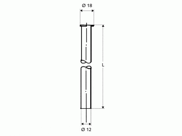 Schell Kupferrohr 1/2" Bördel d:12mm 500mm chrom