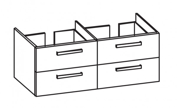 Artiqua 413 Waschtischunterschrank für Renova Plan 122130 Weiß Glanz, 413-WU4L-K12-7050-68