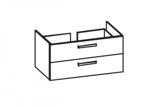 Artiqua 412 Waschtischunterschrank für Softmood T0559, Quarzgrau Hochglanz Select, 412-WU2L-I36-7162