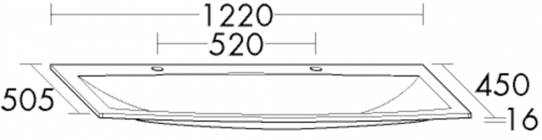 Burgbad Mineralguss Waschtisch alpinweiss 16x1220x505 Alpinweiss, MWET122C0001