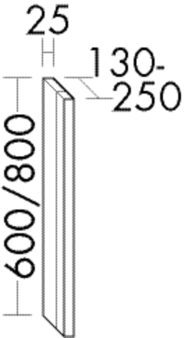 Burgbad Leuchte Sys30 PG4 Sana 600x25x140-250 Eiche Natur, ACEI025LF3445 ACEI025LF3445