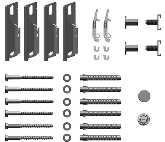 Kermi Wandkonsolen-Set kurz Verteo für Typ 10, WA 60mm, weiß, ZB02680002