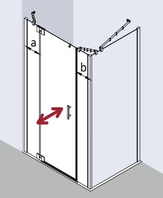 Kermi Pendeltür Filia XP 1GR 1300x2000, silber hochglanz, ESG klar, FX1GR13020VAK