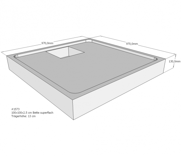 Neuesbad Wannenträger für Bette superflach 100x100x3,5