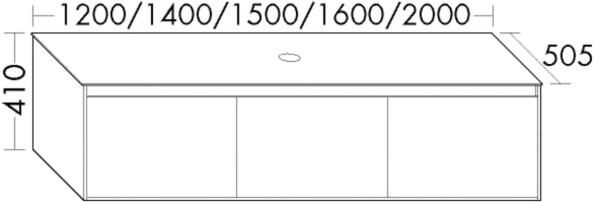 Burgbad Waschtischunterschrank rc40 Grau Hochglanz/Eiche Schwarz, SGBY120F4524A0106