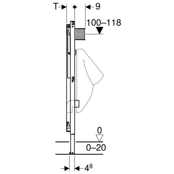 Geberit Duofix Urinal Universal 112-130cm für Urinal-Steuerung ab 2009