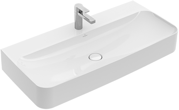 Villeroy & Boch Waschtisch Finion 41681B 1000x470mm,, 1 Hahnloch m verd ÜL US geschl Pure Blc+
