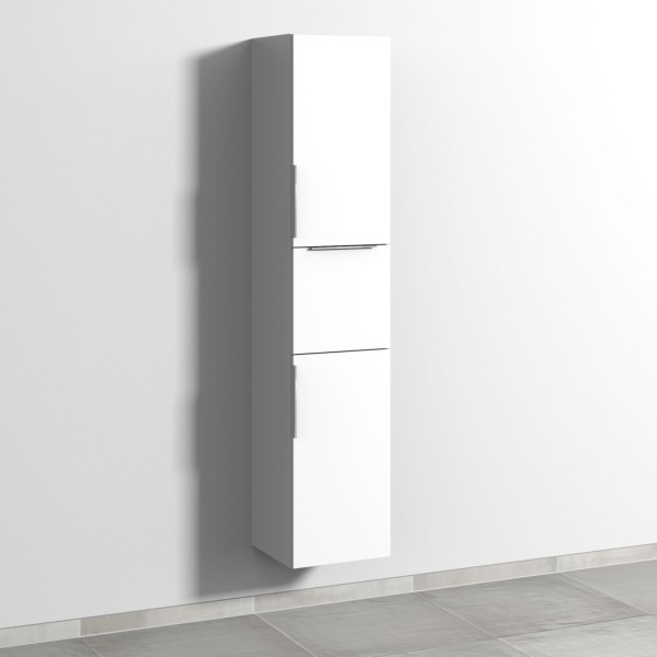 Sanipa 3way Hochschrank mit 2 Türen und 1 Auszug, Weiß-Soft