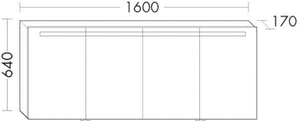 Burgbad Spiegelschrank Crono HGL 640x1600x170 Anthrazit Ultramatt, SPRZ160F5700