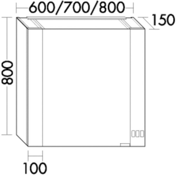 Burgbad Spiegelschrank RL40 Light RL40 VC 800x600x150 Anthrazitgrau Matt, SPQW060RF4952