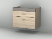 Sanipa Sanipa Waschtischunterschrank mit Auszügen (2morrow) MM52843, Weiss-Soft 605,0x750,0x450,0