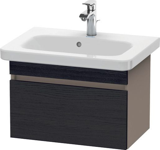 Duravit DuraStyle Waschtischunterbau wandhängend Eiche Schwarz & Basalt Matt 580x368x398 mm - DS6379