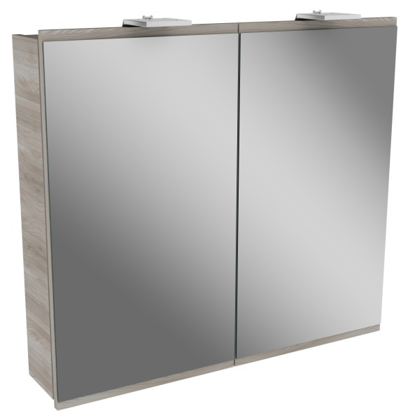 Fackelmann Spiegelschrank Lima 80x73x15,5 StEs/StEs,2T,LED, 84892