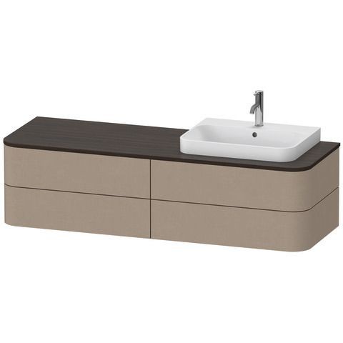 Duravit Happy D.2 Plus Konsolenwaschtischunterbau wandhängend Leinen Matt 1600x550x408 mm - HP4973R7