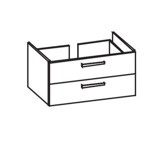 Artiqua 411 Waschtischunterschrank für Darling New 049910 Weiß Matt Select, 411-WU2L-D52-7161-171