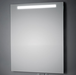 KOH-I-NOOR LED Wandspiegel mit Oberbeleuchtung, B: 900, H: 1000, T: 33 mm