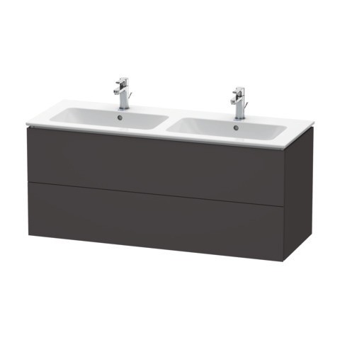 Duravit L-Cube Waschtischunterbau wandhängend Graphit Supermatt 1290x481x550 mm - LC6258080800E00