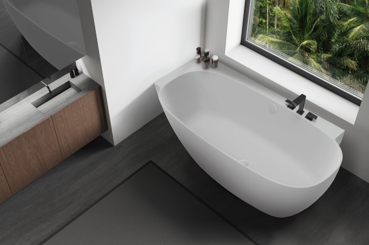 Hoesch Badewanne LaBrillante 1800x800 Ecke Links Weiß Matt, mit Überlauf, 4531.013 4531.013