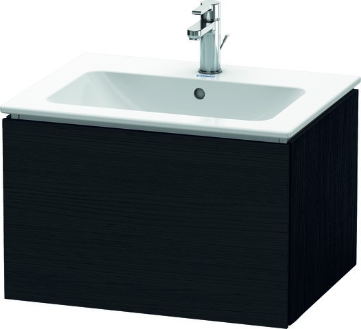 Duravit L-Cube Waschtischunterbau wandhängend Eiche Schwarz Matt 620x481x400 mm - LC6140016160E00