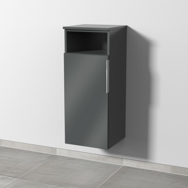 Sanipa 3way Mittelschrank mit 1 Tür und 1 offenem Fach, Anthrazit-Glanz, UF13279