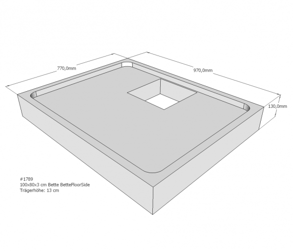 Neuesbad Wannenträger für Bette Floor Side 1000x800