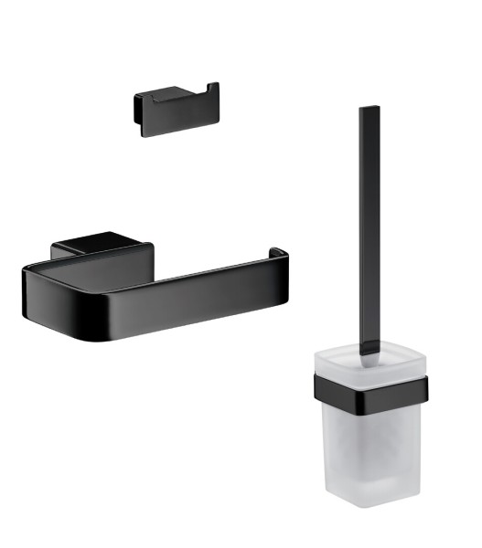 emco loft Starter-Set, schwarz Papierhalter, Bürstengarnitur, Doppelhaken, 059813300