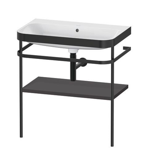 Duravit Happy D.2 Plus c-bonded Set mit Metallkonsole Graphit Supermatt 775x490x850 mm - HP4737N8080