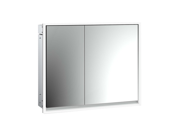emco LED-Lichtspiegelschrank Loft Unterputz, 800 mm, 2-türig, breite Tür rechts Rückwand verspiegelt