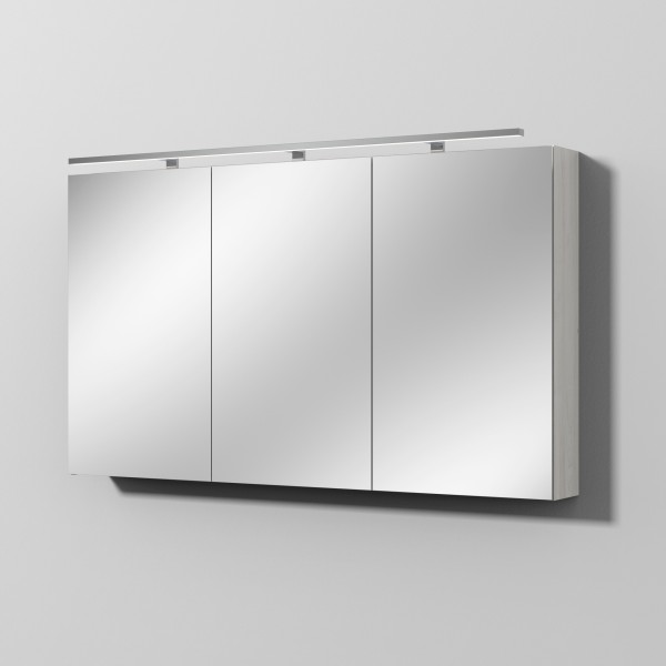 Sanipa Reflection Spiegelschrank MILLA 130 mit LED-Aufsatzleuchte, Linde-Hell, SD14755