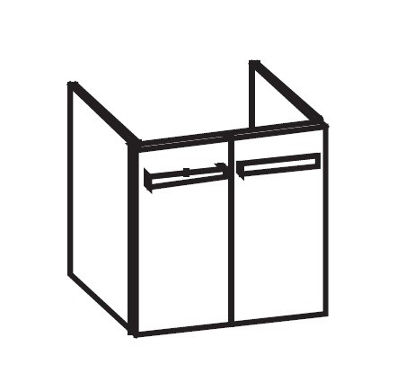 Artiqua 414 Waschtischunterschrank für Subway 2.0 7113F5, 7113F6, 7113F7 Quarzgrau Matt Select, 414-