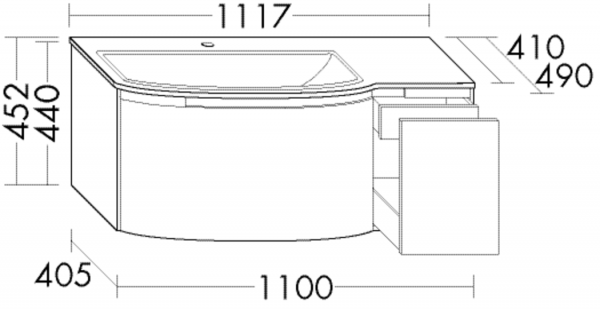 Burgbad Keramik Waschtisch-Set YSO PG2 HGL Eiche Weiß/Taupe, SFIH111LF3715C0040