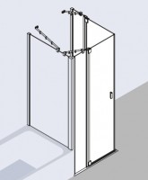 Vorschau: Kermi Eck-Halbteil rechts Vorschau: Kermi Eck-Halbteil rechts Raya EPR 1230x2000, silber mattglanz, ESG klar, RAEPR123201AK
