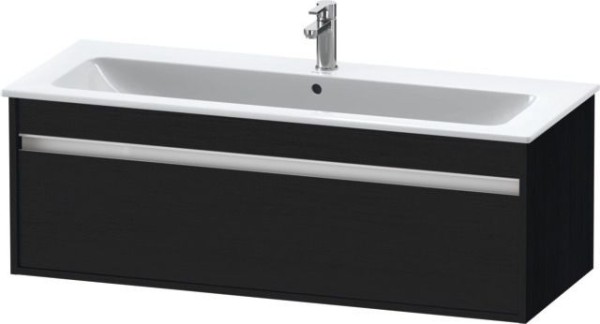 Duravit Ketho Waschtischunterbau wandhängend Eiche Schwarz Matt 1200x475x410 mm - KT642101616