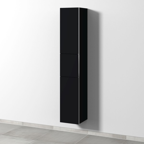 Sanipa 3way Hochschrank mit 2 Türen und 1 Auszug, Schwarz-Matt