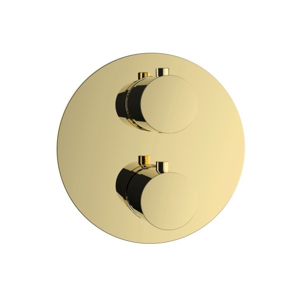 Herzbach LIVING Thermostat-Farbset 1 Verbraucher rund rund PVD Gold, 30.500550.1.03