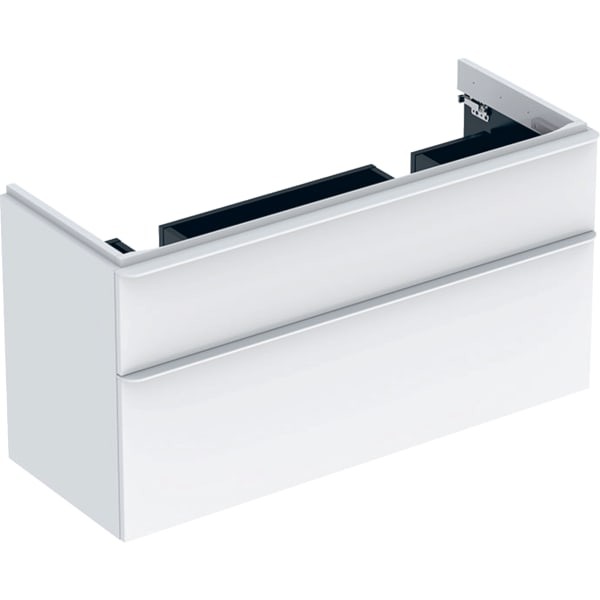 Geberit Smyle Square Unterschrank für Dopppelwaschtisch m. 2 Schubladen, 118,4x61,7x47cm, weiß, 5003