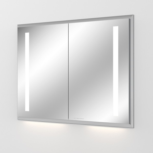 Sanipa Reflection Aluminium-Wandeinbau-Spiegelschrank WILMA 105 mit LED-Beleuchtung, AU4046L