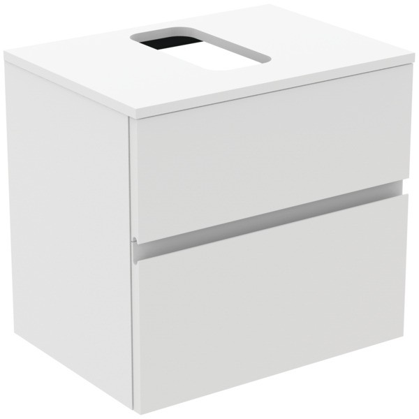 Ideal Standard Waschtischunterschrank Finesse Ausschnitt r/l 602x440x558mm 2 Auszüge Weiss matt, E34