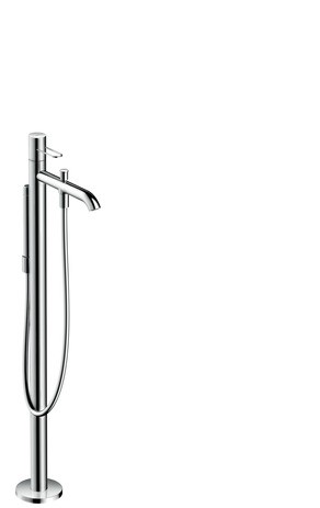 Hansgrohe Wannenmischer Axor Uno Fertigset Bügelgriff zur Bodenmontage Brushed Nickel, 38442820 , 38