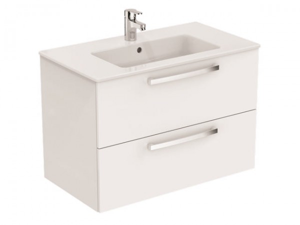 Ideal Standard Waschtisch/Möbel-Paket EUROVIT PLUS, 815x450x565mm, Weiß / Hgl.weiß lackiert, K2978WG