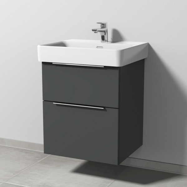 Sanipa 3way Waschtischunterbau zu Laufen Pro S Waschtisch mit 2 Auszügen, Anthrazit-Matt