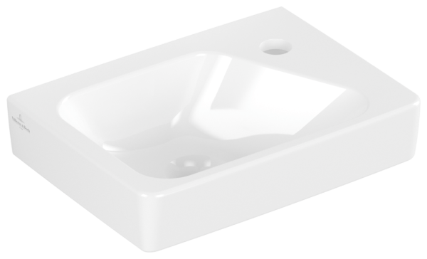 Villeroy & Boch Handwaschbecken Architectura 355x260mm, Becken links , 1 Hahnloch mit Überlauf Weis
