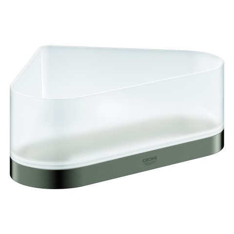 GROHE Eck-Duschablage Selection 41038 mit Halterung Glas/hard graphite geb., 41038AL0