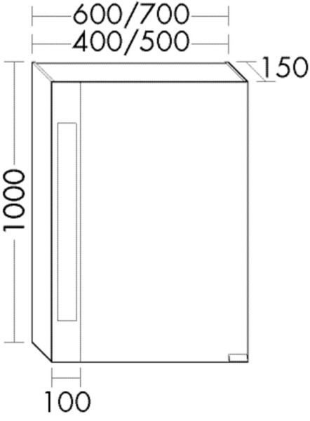 Burgbad Spiegelschrank rc40 Melamin 1000x600x150 Melamin Grau Metallic, SPOG060RF4701