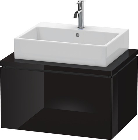 Duravit L-Cube Konsolenwaschtischunterbau wandhängend Schwarz Hochglanz 720x547x400 mm - LC581104040