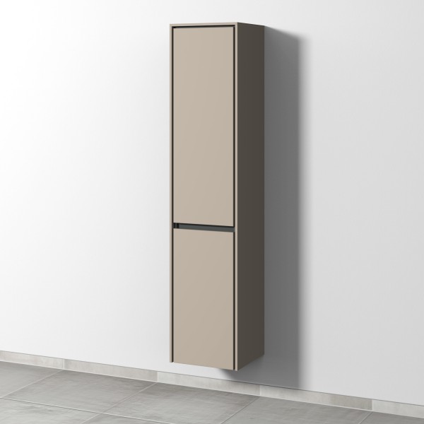 Sanipa Twiga Hochschrank mit 2 Türen, Sandgrau-Matt, SY10067