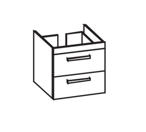 Artiqua 411 Waschtischunterschrank für My by Starck 233663 Riviera Eiche quer NB, 411-WU2L-D53-7179-